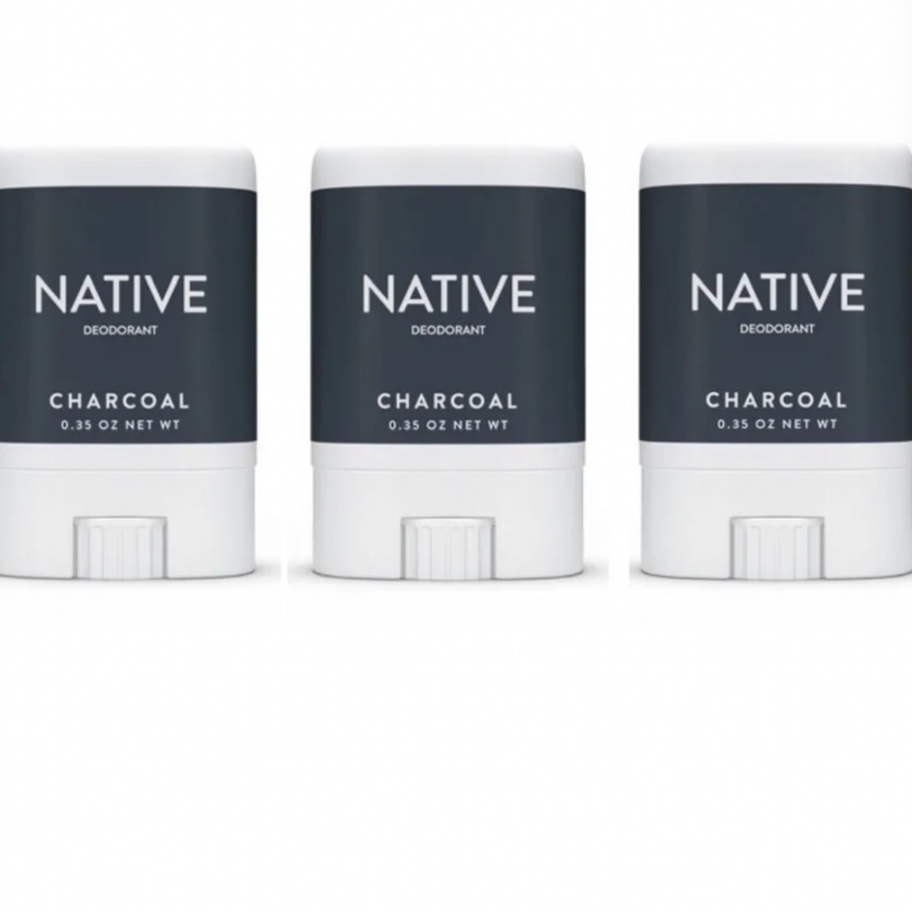 Native Deodorant Charcoal Trial Travel Gym Bag Size .35 Oz Lot Of 3